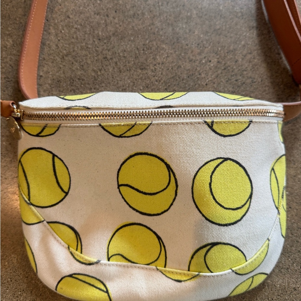 Clare V Cream and Yellow Tennis Crossbody Bag